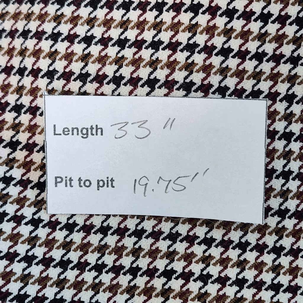 Zara Brown and Black Houndstooth Mini Shift Dress Size Large Preppy Mini Dress
