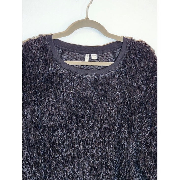 Cato Black Shaggy Faux Fur Pullover Size 18/20W