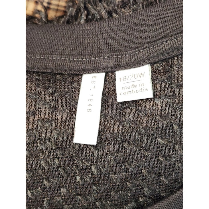Cato Black Shaggy Faux Fur Pullover Size 18/20W