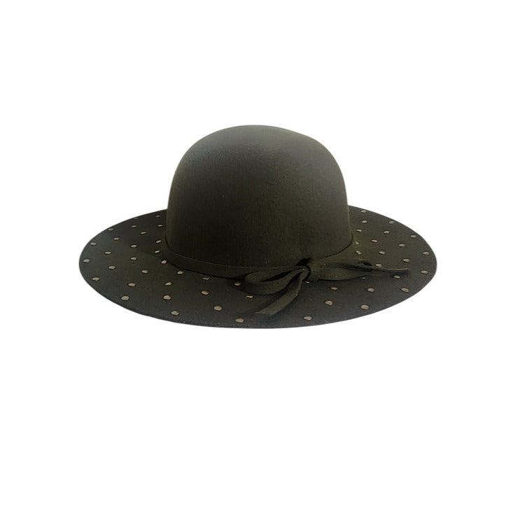 Cappelli Army Green 100% Wool Studded Hat One Size