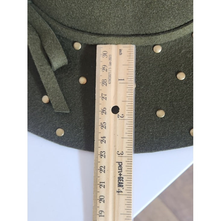 Cappelli Army Green 100% Wool Studded Hat One Size