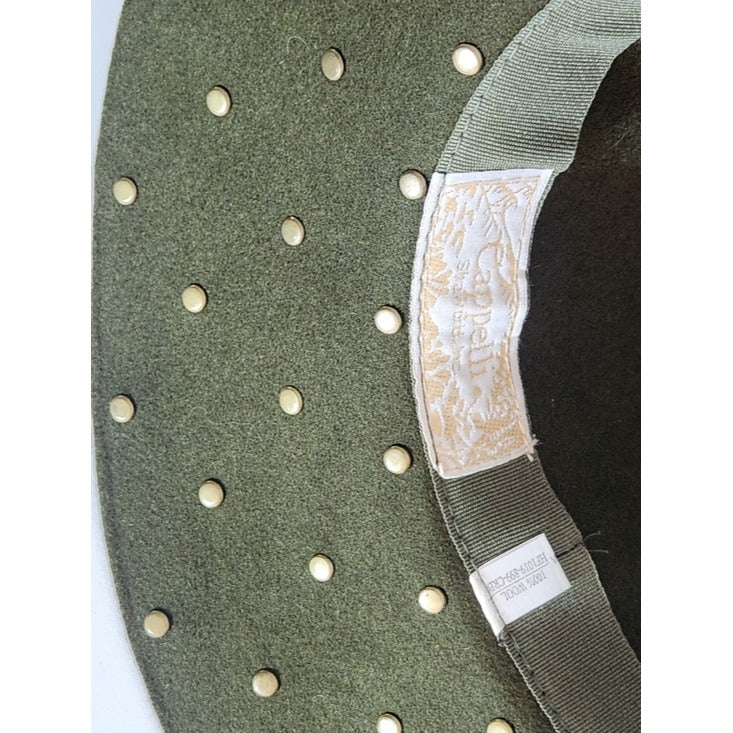 Cappelli Army Green 100% Wool Studded Hat One Size
