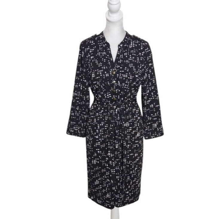 The Limited Black and White Print Shirt Dress Size Medium