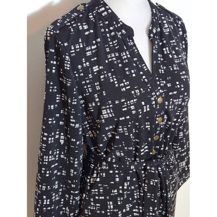 The Limited Black and White Print Shirt Dress Size Medium