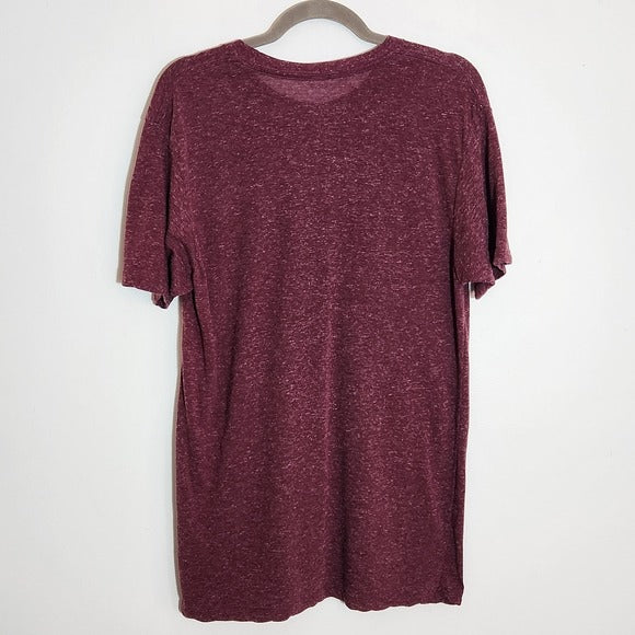 Life Clothing Co. Short Sleeve Burgundy Mushroom Graphic T-Shirt Size Large