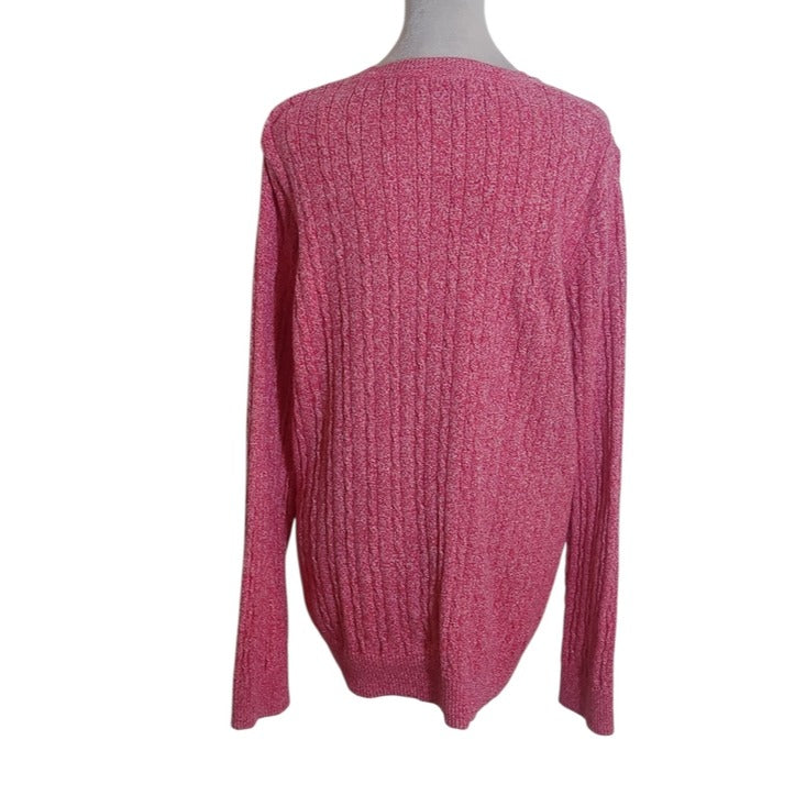 Kim Rogers Womens Pink Cable Knit Sweater Size Large
