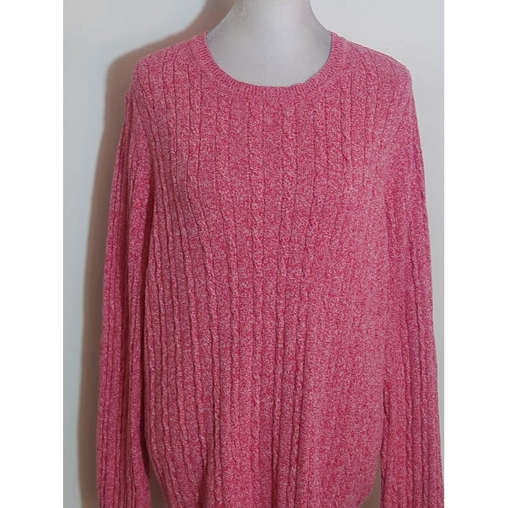 Kim Rogers Womens Pink Cable Knit Sweater Size Large
