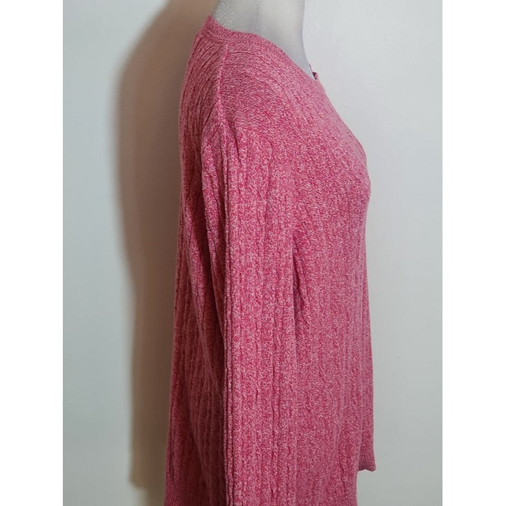 Kim Rogers Womens Pink Cable Knit Sweater Size Large
