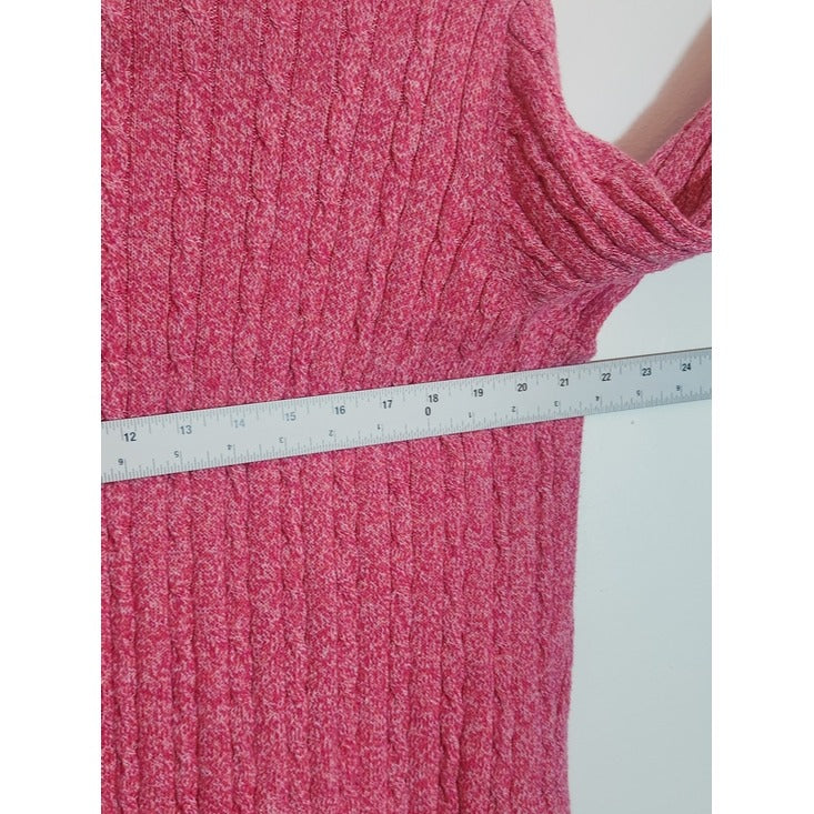 Kim Rogers Womens Pink Cable Knit Sweater Size Large