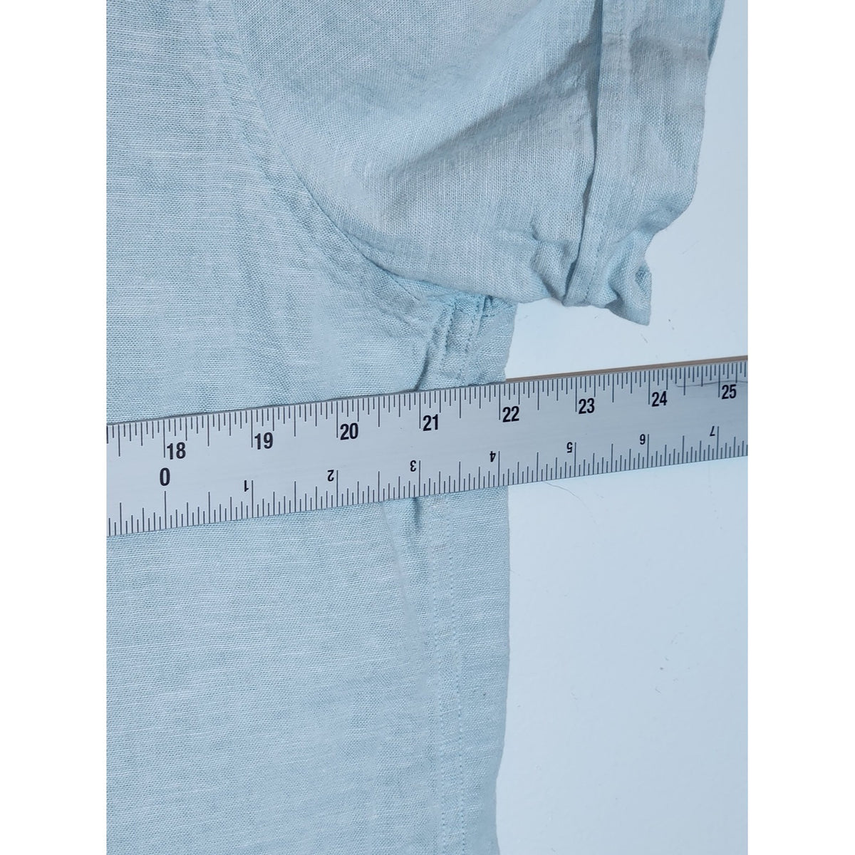 Perry Ellis Light Blue Linen Blend Short Sleeve Button Down Shirt Size Large