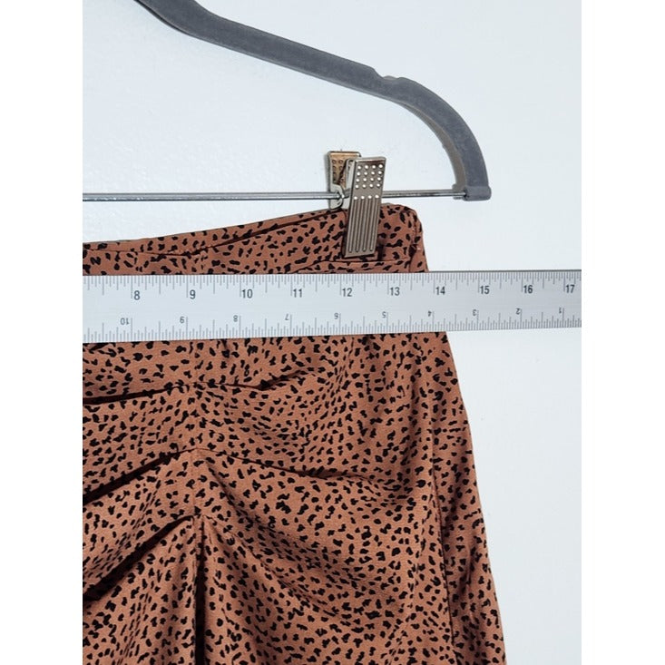Nine West Brown and Black Dot Print Midi Skirt Size XS