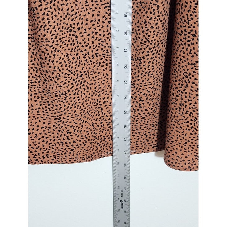Nine West Brown and Black Dot Print Midi Skirt Size XS
