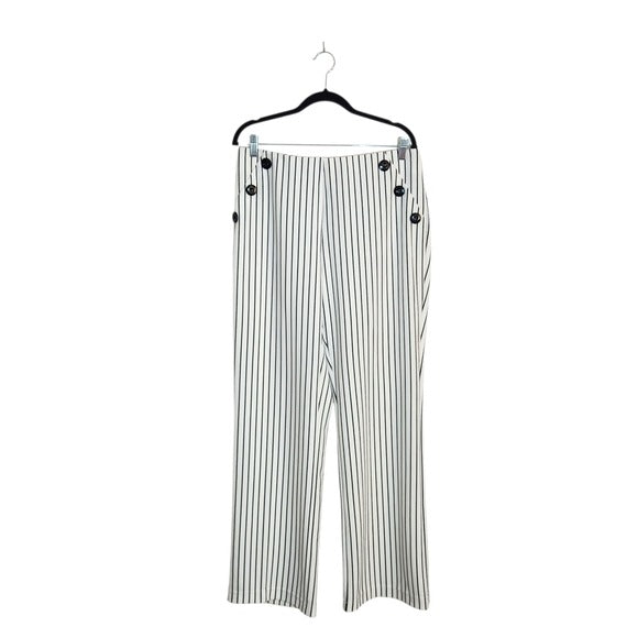Cato Black and White Striped Sailor Style Pants Size 14/16W