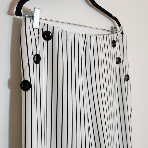Cato Black and White Striped Sailor Style Pants Size 14/16W