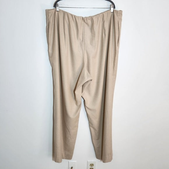 Vince Cream Full Leg Pull-On Pants Size XXXL