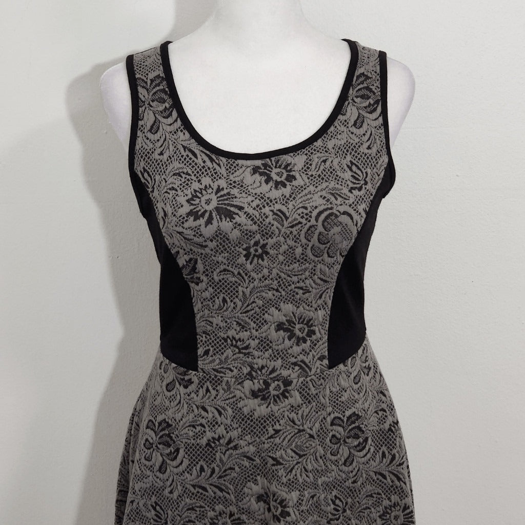 Olive & Oak Gray and Black Fit and Flare Lace Mini Dress Size XS Party Dress