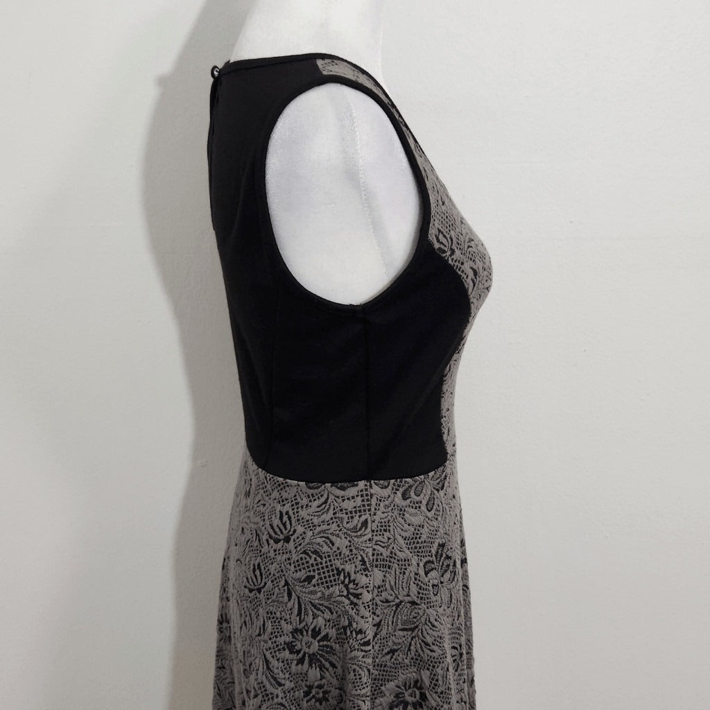 Olive & Oak Gray and Black Fit and Flare Lace Mini Dress Size XS Party Dress