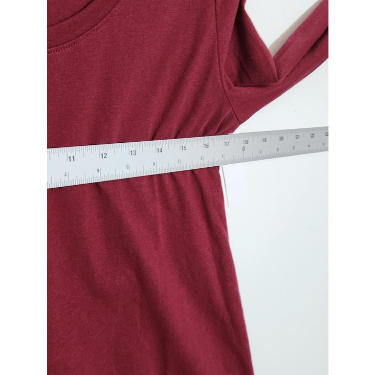No Boundaries Wine Red Long Sleeve Scoop Neck Tee Size Large NWT