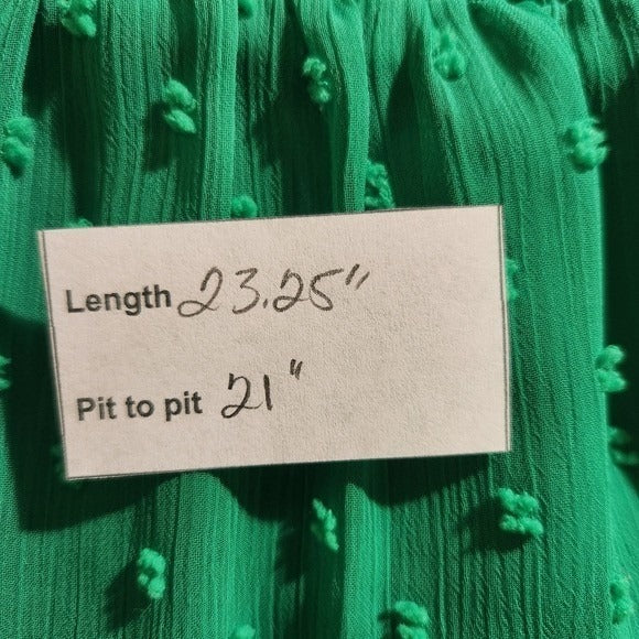 J. Crew Long Sleeve Green Swiss Dot Blouse Size Medium Preppy Green Women's Top