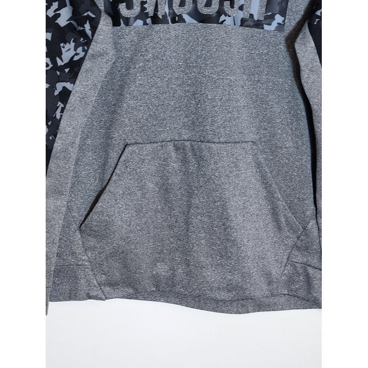 Nike Mens Gray and Black Camo Swoosh Hoodie Pullover Size Medium