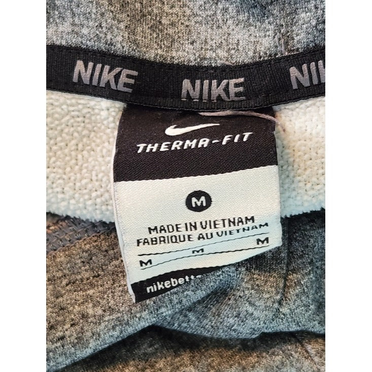 Nike Mens Gray and Black Camo Swoosh Hoodie Pullover Size Medium