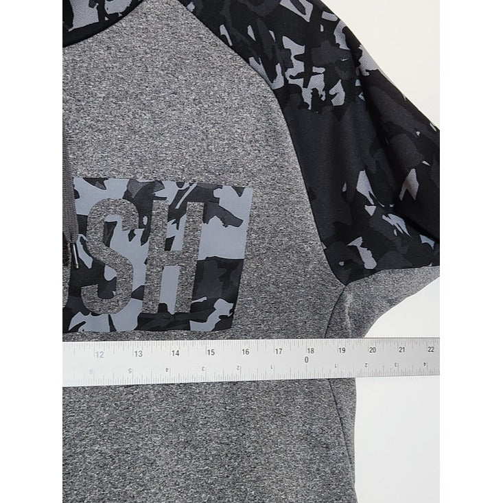 Nike Mens Gray and Black Camo Swoosh Hoodie Pullover Size Medium