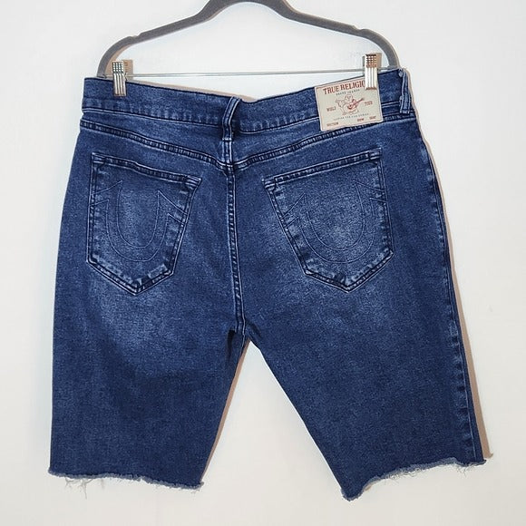 True Religion Mens Ricky Relaxed Straight Jean Shorts Size 36