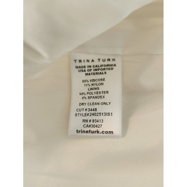 Trina Turk White Wide Leg Pants Size 10 NWT
