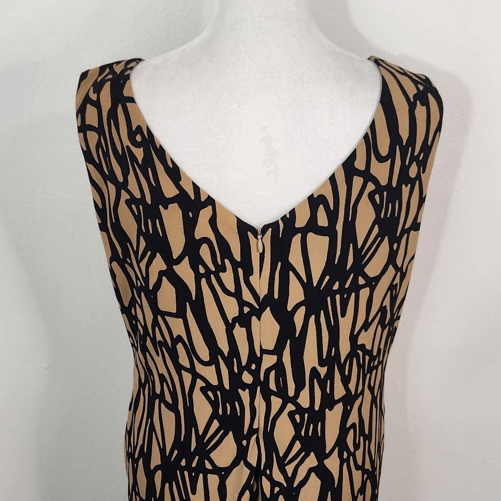 Vicky Tiel Brown and Black Sheath Dress Size Medium Wedding Guest Dress