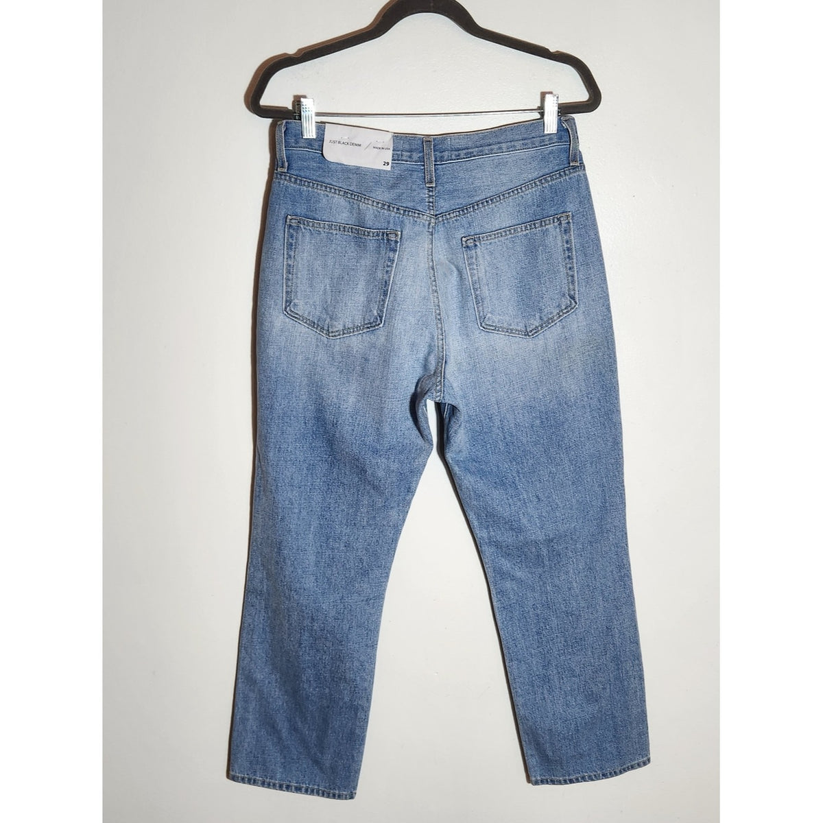 Just Black Denim Light Wash Distressed Straight Ankle Jeans NWT Size 29