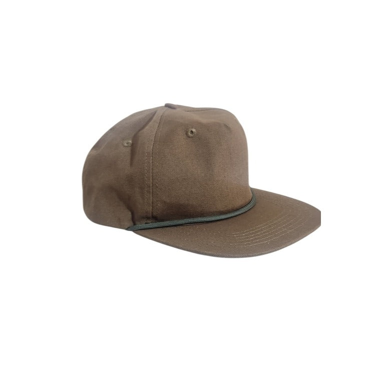 Lost Hat Co. Brown Goat Rope Style Flat Bill Hat Adjustable