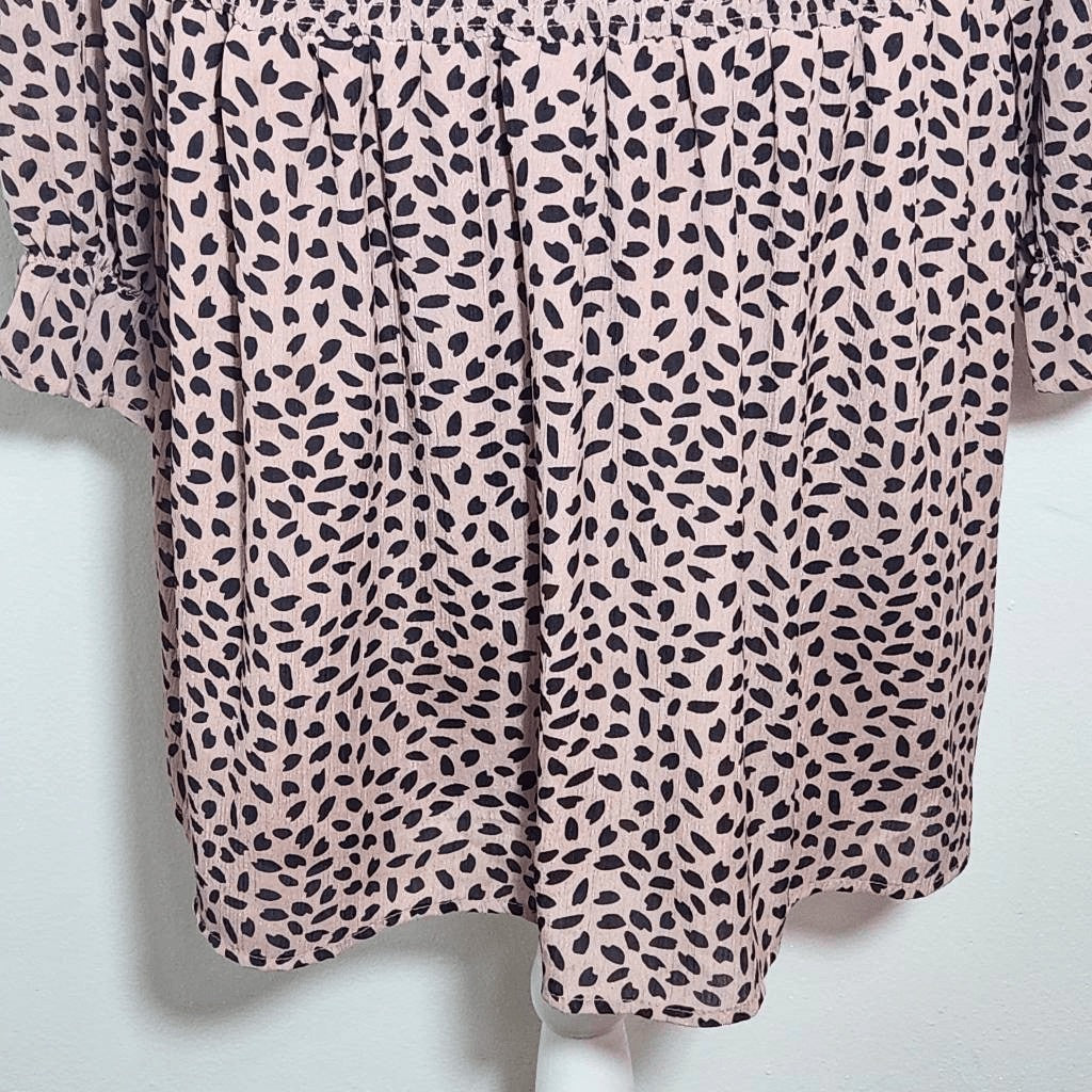 She + Sky Pink and Black Print Mini Dress Size Large Wedding Guest Dress