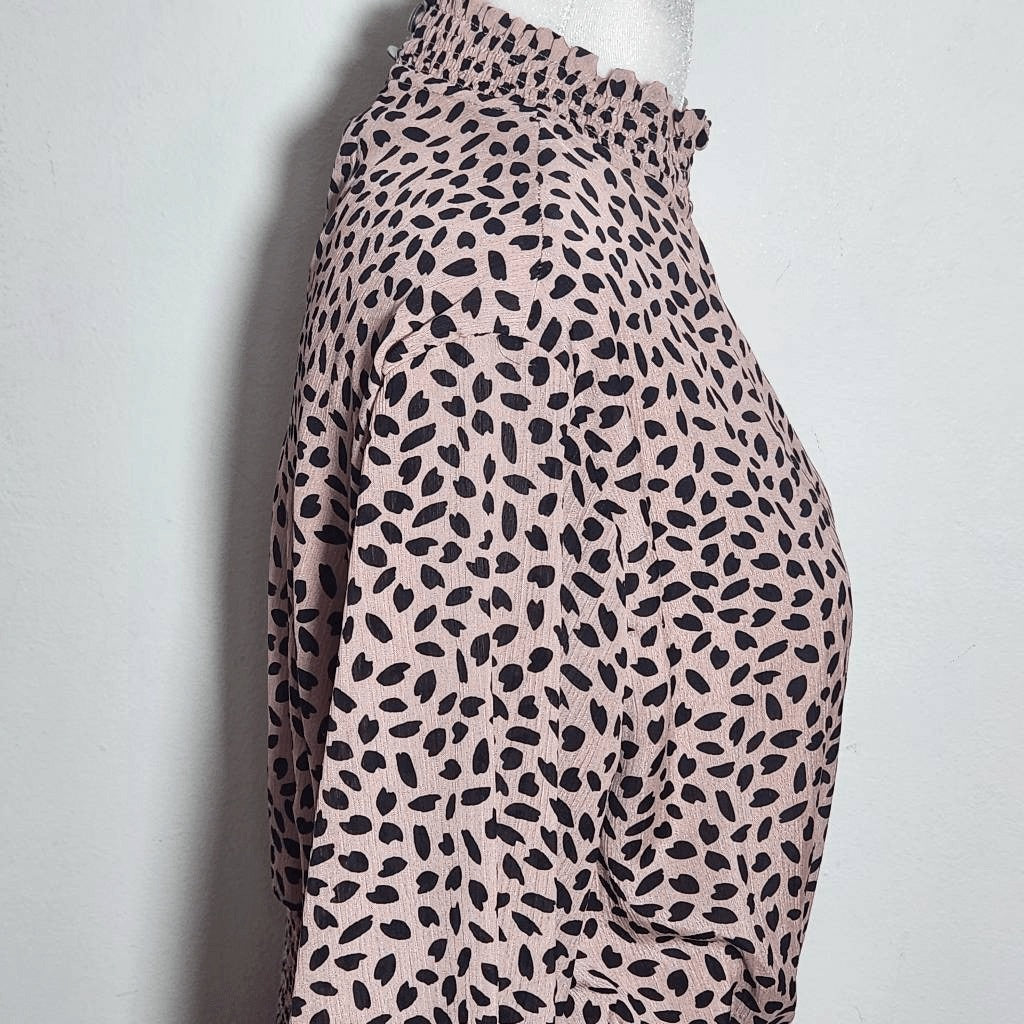 She + Sky Pink and Black Print Mini Dress Size Large Wedding Guest Dress