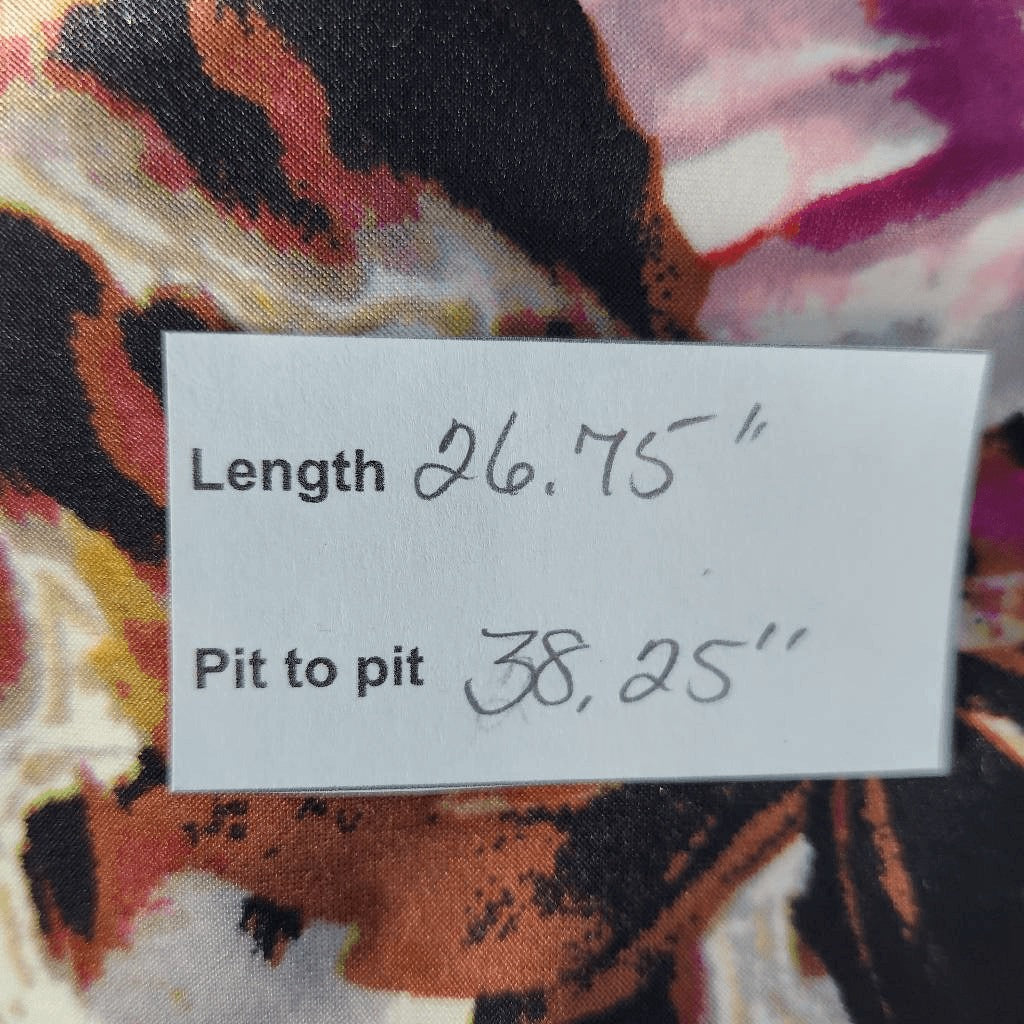 Attitudes by Renee Colorful Print Poncho Tunic Size Large Oversized Flowy Tunic