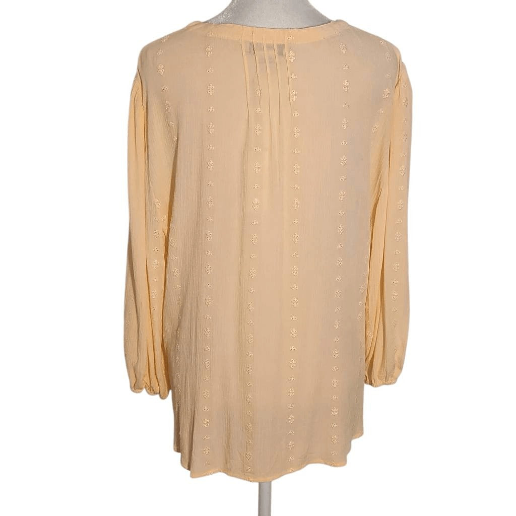 Bob Timberlake Peach Semi-Sheer Button Down Blouse NWT Size Large