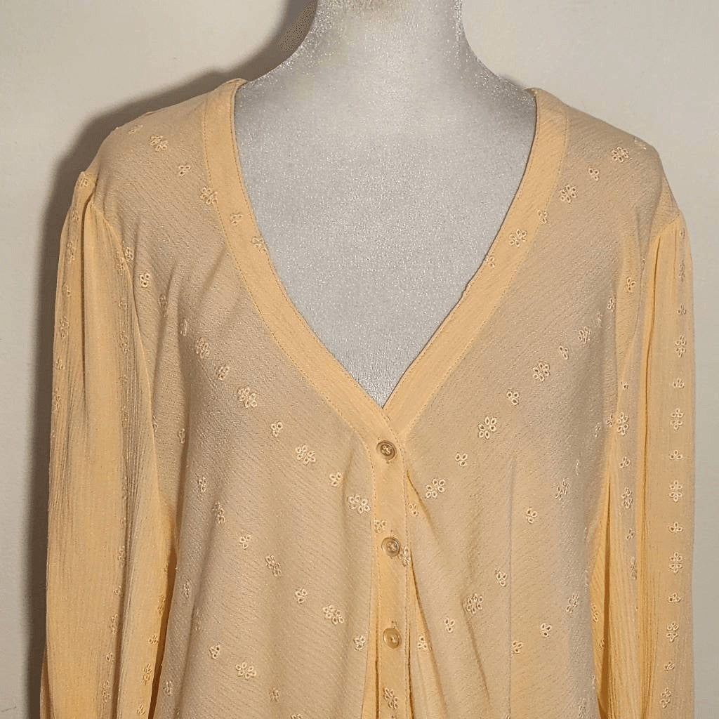 Bob Timberlake Peach Semi-Sheer Button Down Blouse NWT Size Large