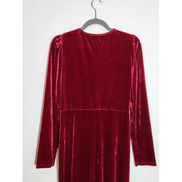 Wine Red Velvet Bodycon Formal Dress Size XXL
