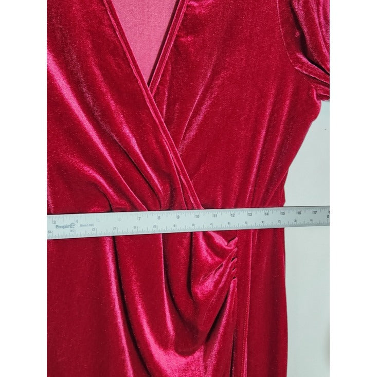 Wine Red Velvet Bodycon Formal Dress Size XXL