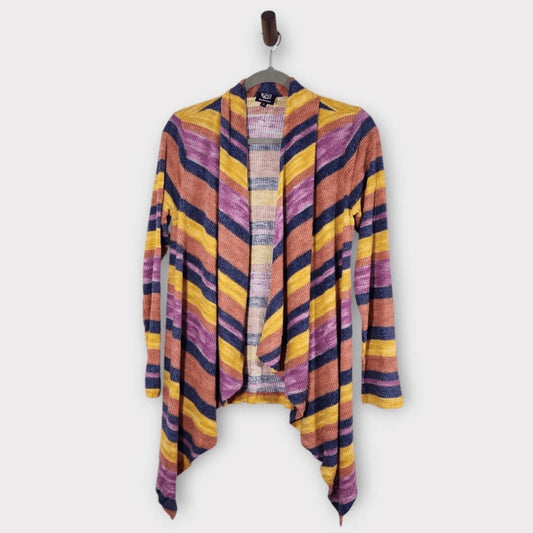Bobeau Striped Knit Cardigan Sweater Size Small NWOT Draped Front Cardigan