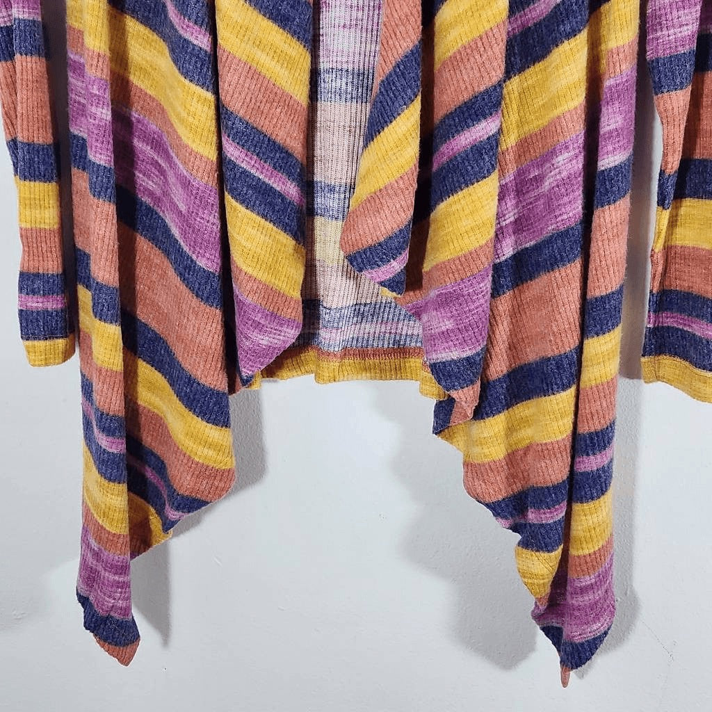Bobeau Striped Knit Cardigan Sweater Size Small NWOT Draped Front Cardigan
