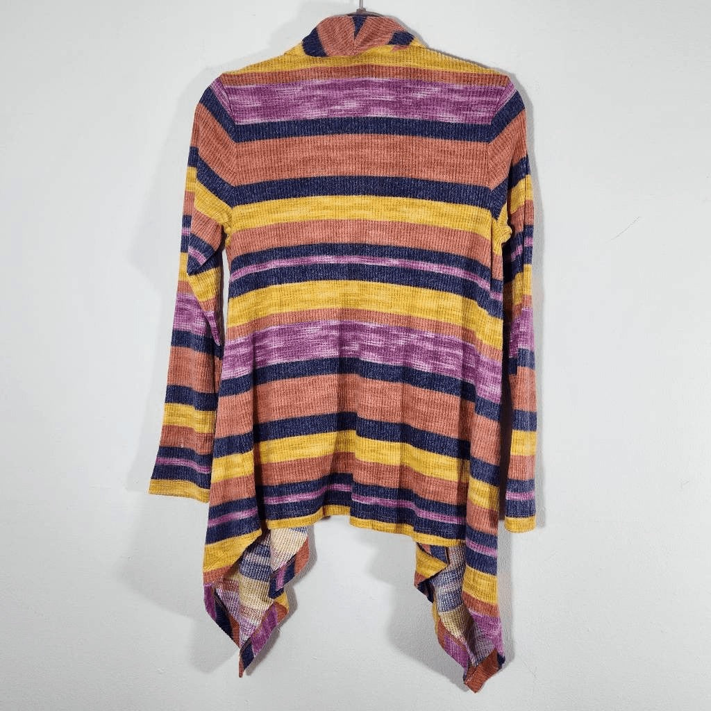 Bobeau Striped Knit Cardigan Sweater Size Small NWOT Draped Front Cardigan