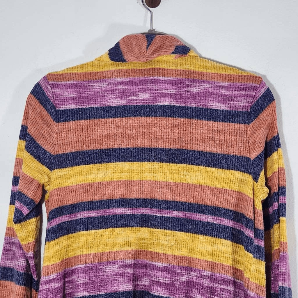 Bobeau Striped Knit Cardigan Sweater Size Small NWOT Draped Front Cardigan