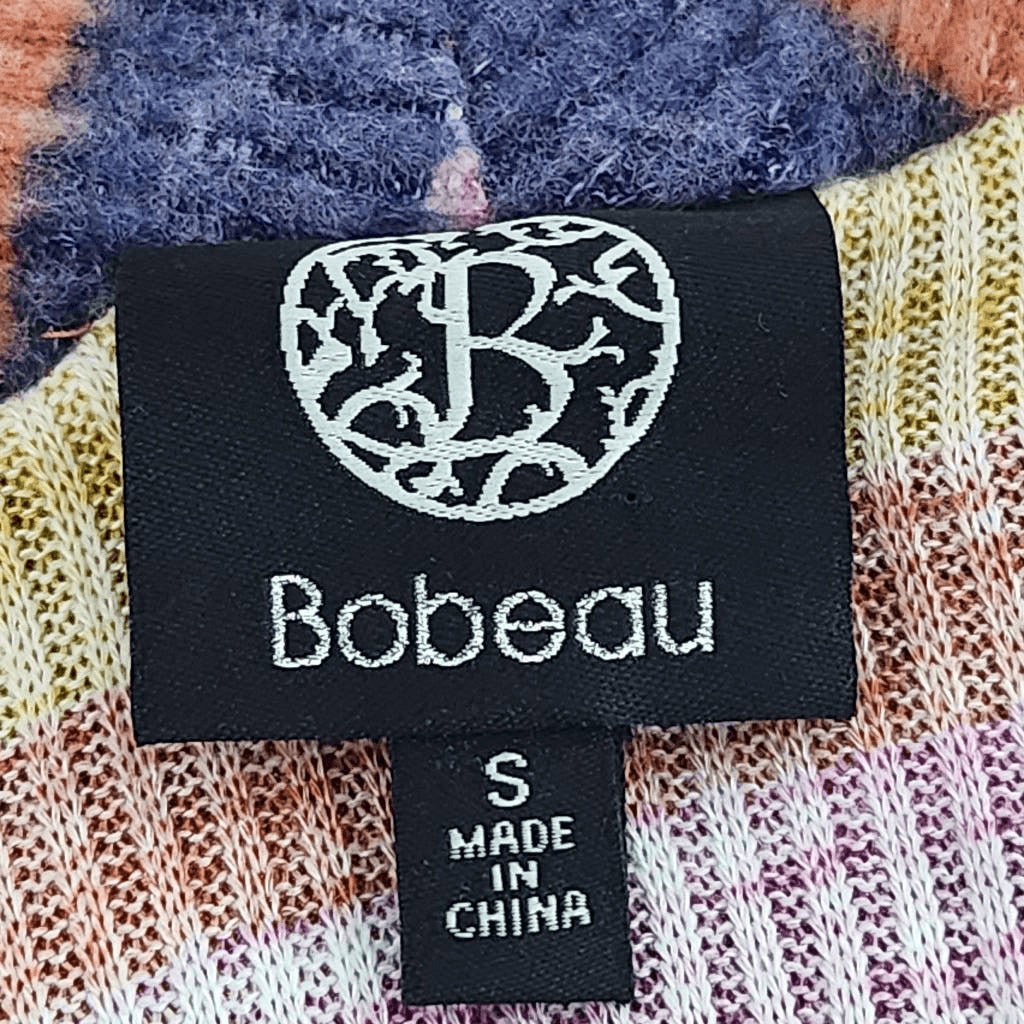 Bobeau Striped Knit Cardigan Sweater Size Small NWOT Draped Front Cardigan
