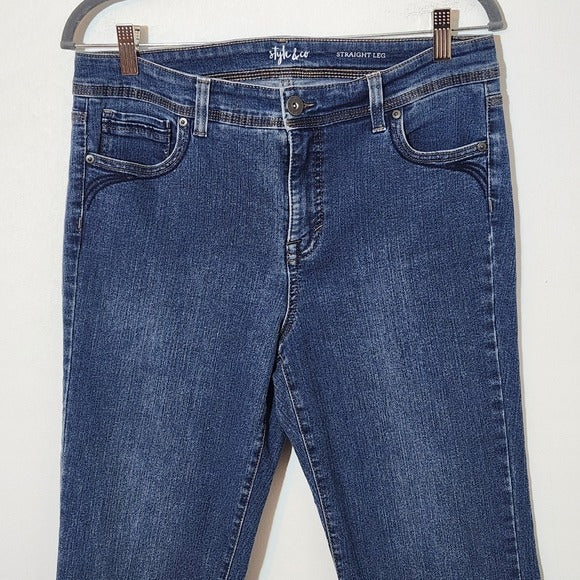 Style & Co. Straight Leg Cropped Denim Jeans Size 12 Petite
