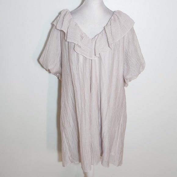 H&M Pale Lavender Crinkle Mini Dress Size Small Wedding Guest Dress