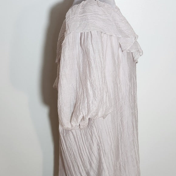 H&M Pale Lavender Crinkle Mini Dress Size Small Wedding Guest Dress