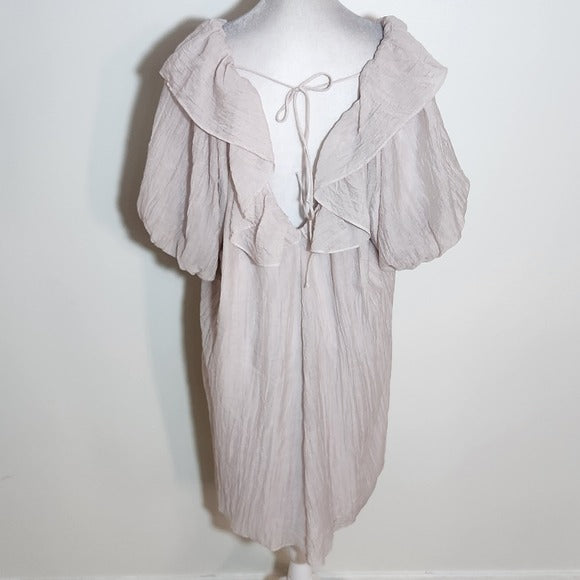 H&M Pale Lavender Crinkle Mini Dress Size Small Wedding Guest Dress