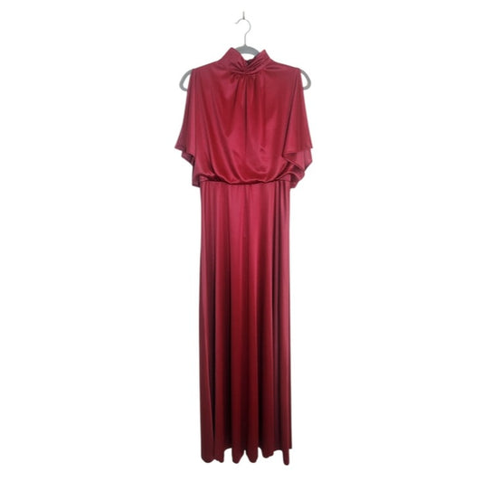 JCPenney Vintage Wine Red Satin Formal Dress Size 13/14