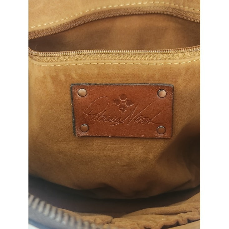Patricia Nash Pink-Peach Embossed Leather Tortoise Handle Crossbody Bag