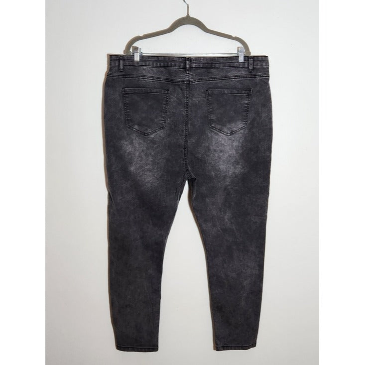 Boohoo Womens Acid Wash Black Skinny Fit Jeans Size 20